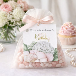 Blush Pink Peony Floral 18th Birthday  Bedankjes Labels
