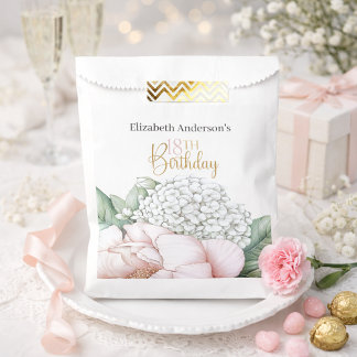 Blush Pink Peony Floral 18th Birthday  Bedankzakje