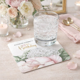 Blush Pink Peony Floral 18th Birthday  Kartonnen Onderzetters