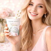 Blush Pink Peony Floral 18th Birthday  Papieren Bekers