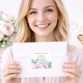 Blush Pink Peony Floral 18th Birthday  Vierkante Sticker