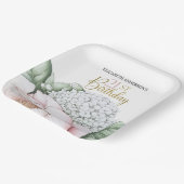 Blush Pink Peony Floral 21st Birthday  Papieren Bordje (Gebogen)