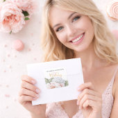 Blush Pink Peony Floral 21st Birthday  Vierkante Sticker