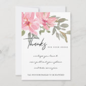 BLUSH PINK PEONY FLORAL CORPORATE BUSINTE LOGO BEDANKKAART (Voorkant)