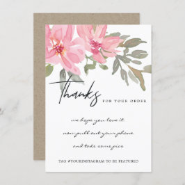 BLUSH PINK PEONY FLORAL CORPORATE BUSINTE LOGO BEDANKKAART