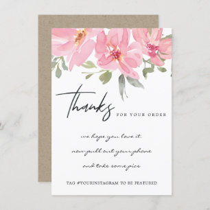 BLUSH PINK PEONY FLORAL CORPORATE BUSINTE LOGO BEDANKKAART
