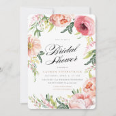 Blush Pink Peony Floral Vrijgezellenfeest Kaart (Voorkant)