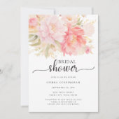 Blush Pink Peony Floral Vrijgezellenfeest Kaart (Voorkant)