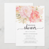 Blush Pink Peony Floral Vrijgezellenfeest Kaart (Voorkant / Achterkant)