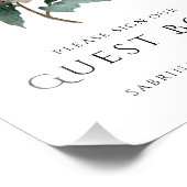 Blush Pink Peony Floral Wedding Guest Book Sign Foto Afdruk (Hoek)