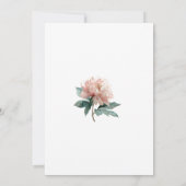 Blush Pink Peony Flower Elegant Botanical Wedding Kaart (Achterkant)