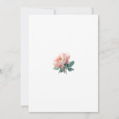Blush Pink Peony Flower Elegant Botanical Wedding Kaart (Achterkant)