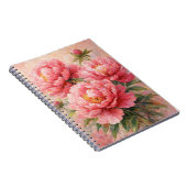 Blush Pink Peony Garden Floral Notitieboek (Rechterzijde)