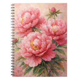 Blush Pink Peony Garden Floral Notitieboek