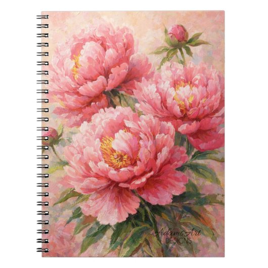 Blush Pink Peony Garden Floral Notitieboek (Voorkant)