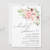 Blush Pink Peony Garden | Modern Vrijgezellenfeest Kaart (Voorkant)