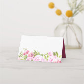 Blush Pink Peony Greenery Floral Wedding Plaatskaartje (Achterkant)