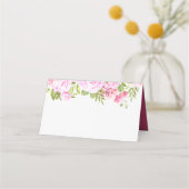 Blush Pink Peony Greenery Floral Wedding Plaatskaartje (Voorkant)