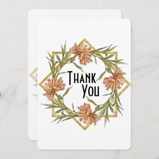 Blush Pink Peony Hartelijk dank Bedankkaart (Voorkant / Achterkant)