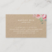 Blush Pink Peony Kraft Visitekaartje (Achterkant)
