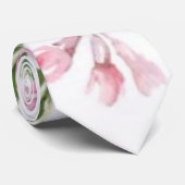 Blush Pink Peony Lavender Tulip Groom Weddenschap Stropdas (Opgerold)