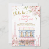 Blush Pink Peony Oh La French Cafe Verjaardag Kaart (Voorkant)