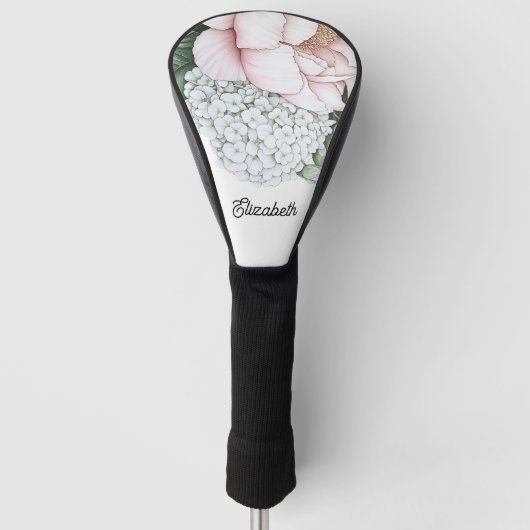 Blush Pink Peony Personalized Golfheadcover (Voorkant)