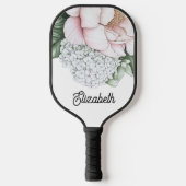 Blush Pink Peony Personalized Pickleball Paddle (Voorkant)