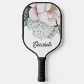 Blush Pink Peony Personalized Pickleball Paddle (Achterkant)