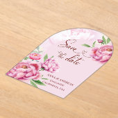 Blush Pink Peony Save the Date Card Acryl Uitnodigingen (Laagn)