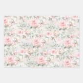 Blush Pink Peony Silver Eucalyptus Greenery Floral Inpakpapier Vel (Voorkant 2)