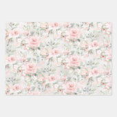 Blush Pink Peony Silver Eucalyptus Greenery Floral Inpakpapier Vel (Voorkant)
