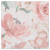 Blush Pink Peony Silver Greenery Garden Stof (Close Up)
