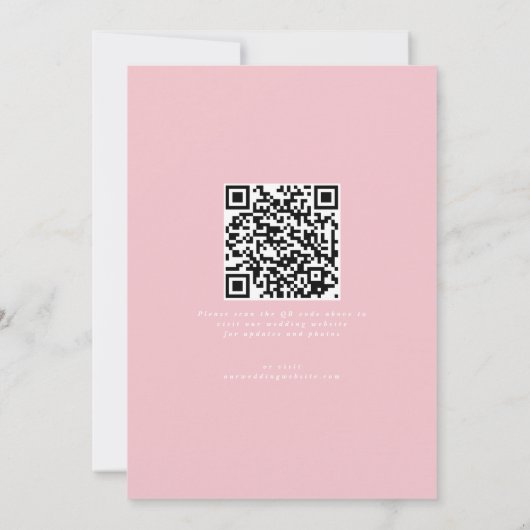 Blush Pink Peony Simple Save the Date No Photo QR (Achterkant)
