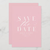 Blush Pink Peony Simple Save the Date No Photo QR (Voorkant / Achterkant)