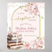 Blush Pink Peony Storybook Theme Bridal Shower  Poster (Voorkant)