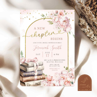 Blush Pink Peony Storybook Theme Vrijgezellenfeest Kaart