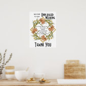 Blush Pink Peony Unplugged Weddenbord Poster (Keuken)