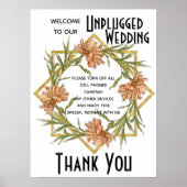 Blush Pink Peony Unplugged Weddenbord Poster (Voorkant)