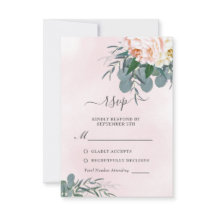 Blush Pink Peony Waterverf Eucalyptus Weddenschap