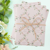Blush Pink Peony Waterverf Floral Spring Wedding Inpakpapier Vel
