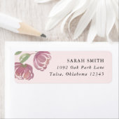 Blush Pink Peony Waterverf Return Address Label (Insitu)