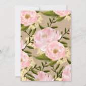 Blush Pink Peony Wreath Kraft Paper Weddenschap Kaart (Achterkant)