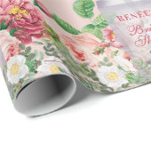 Blush Pink Perfume Bottle Floral Vrijgezellenfeest Cadeaupapier (Rol Hoek)