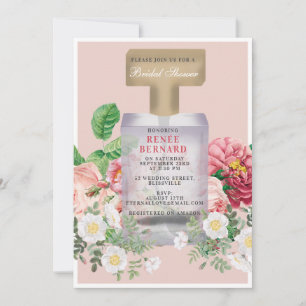 Blush Pink Perfume Bottle Floral Vrijgezellenfeest Kaart