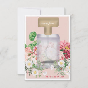 Blush Pink Perfume Bottle Floral Vrijgezellenfeest Notitiekaartje