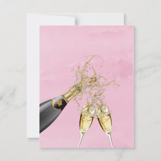 Blush Pink Periwinkle Tulip Brunch & Bubble Kaart (Achterkant)