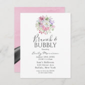 Blush Pink Periwinkle Tulip Brunch & Bubble Kaart (Voorkant / Achterkant)