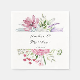 Blush Pink Periwinkle Tulip Wedding Napkins Servet