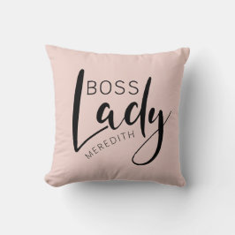 Blush Pink Personalized Boss Lady Logo Kussen
